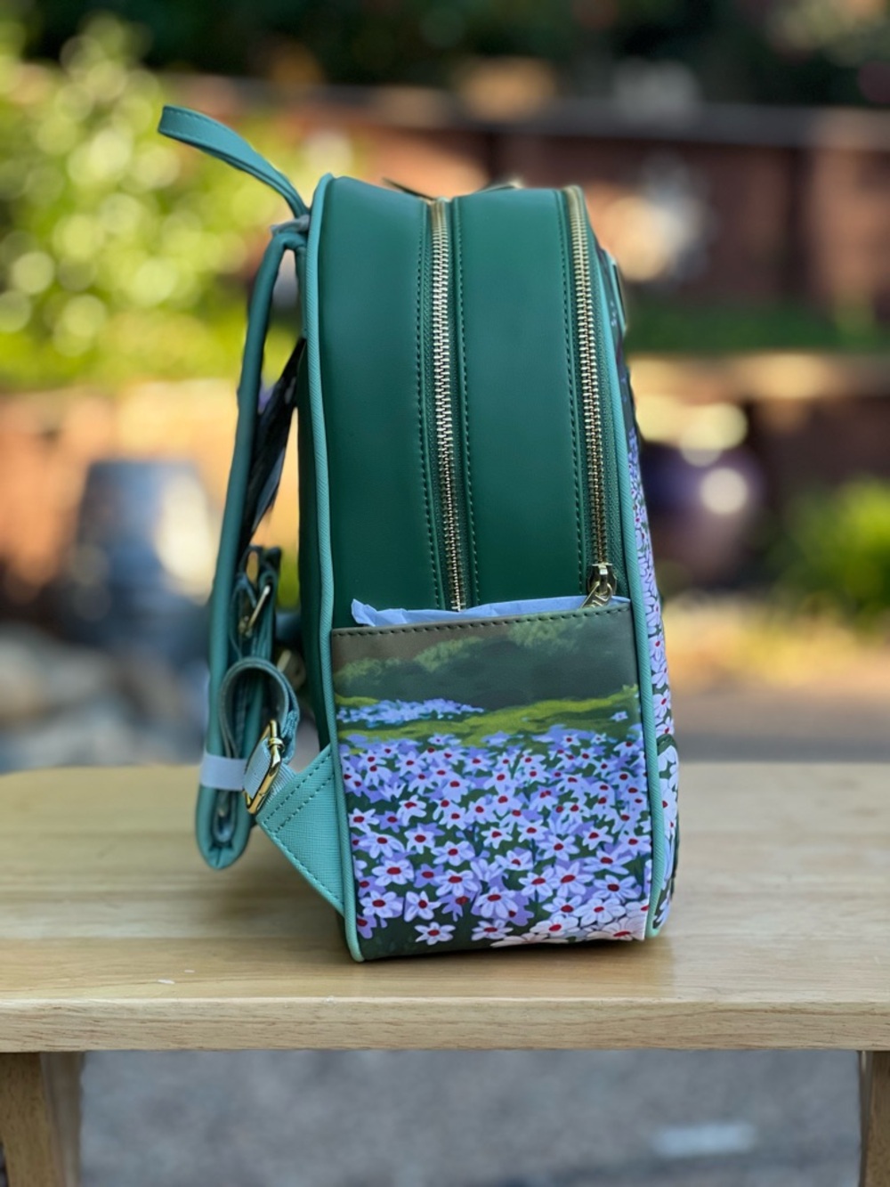 Loungefly Disney Alice in Wonderland Field of Flowers Mini Backpack & Wallet NWT - Picture 4 of 12
